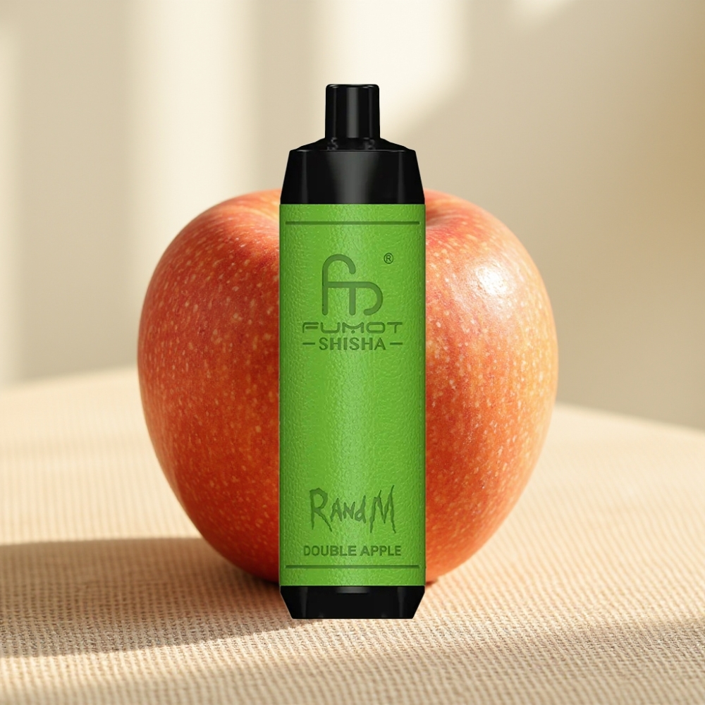 RandM Fumot Shisha 10000 Puffs Double Apple แอปเปิ้ลคู่ LED Type-C 0.5% นิโคติน