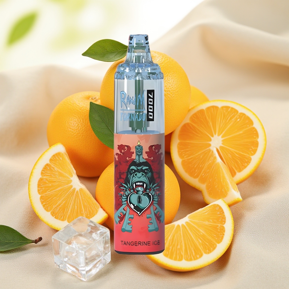 Fumot Tornado 7000 พัฟ ส้มแมนดารินไอซ์ 14ml Type-C RGB