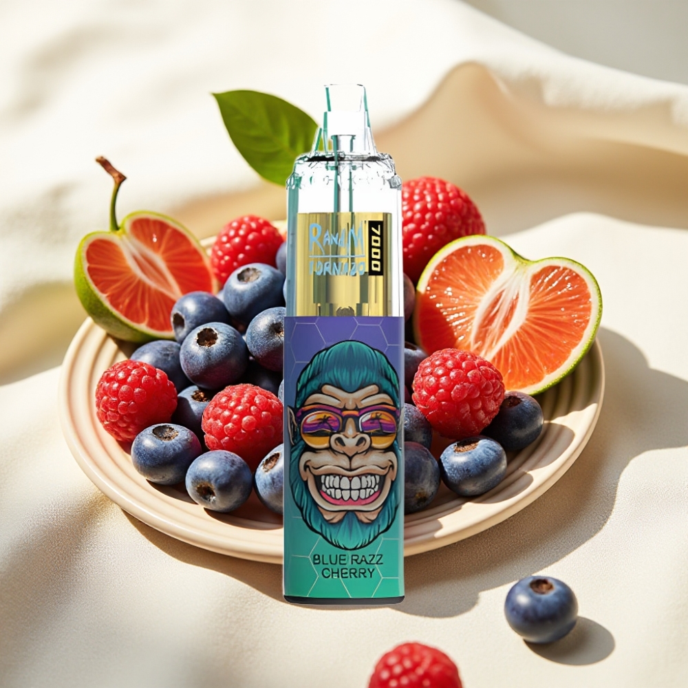 Fumot Tornado 7000 พัฟ Blue Razz Cherry 14ML แบต 850MAH คอยล์ตาข่าย Type-C