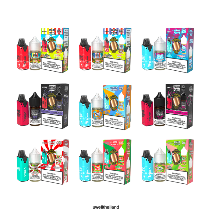UWELL V6 อุปกรณ์ใช้แล้วทิ้ง + น้ำผลไม้ daddy\'s vapour 30ml - มัดรวม VPTB204 clr: สีฟ้า/flv: สตรอเบอร์รี่แตงโมเปรี้ยว 50มก - UWELL Disposable Vape
